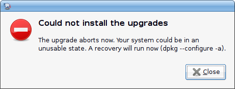 could not upgrade!