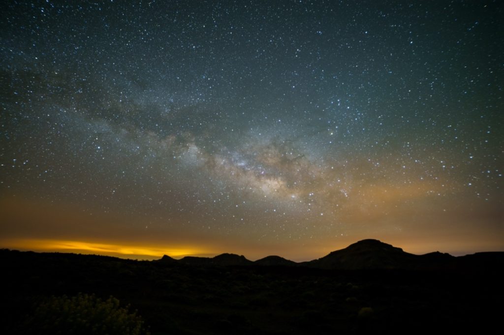 The Milky Way, viewed from the volcano on Tenerife Island.