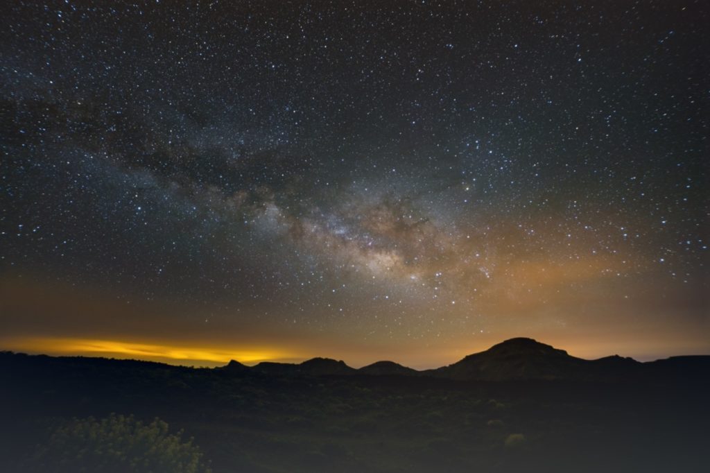The Milky Way, viewed from the volcano on Tenerife Island.