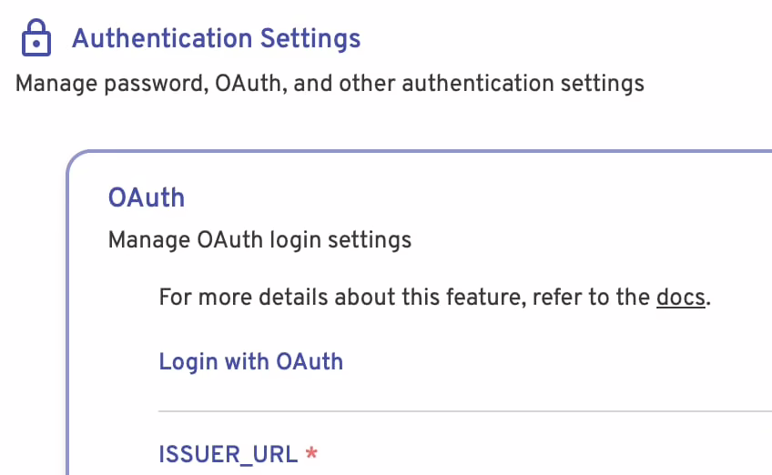 Authentication settings in Immich